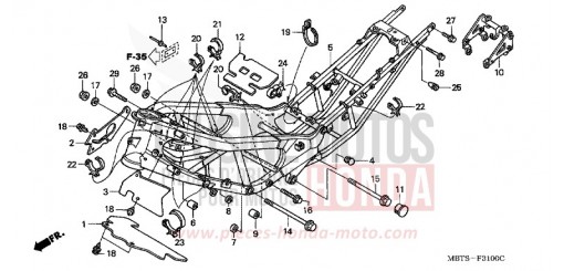 RAHMENKOERPER (XL1000V) XL1000V6 de 2006